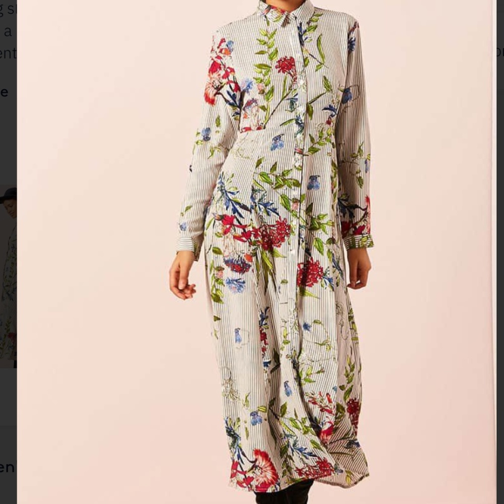 Pinstripe Maxi Shirt Dress